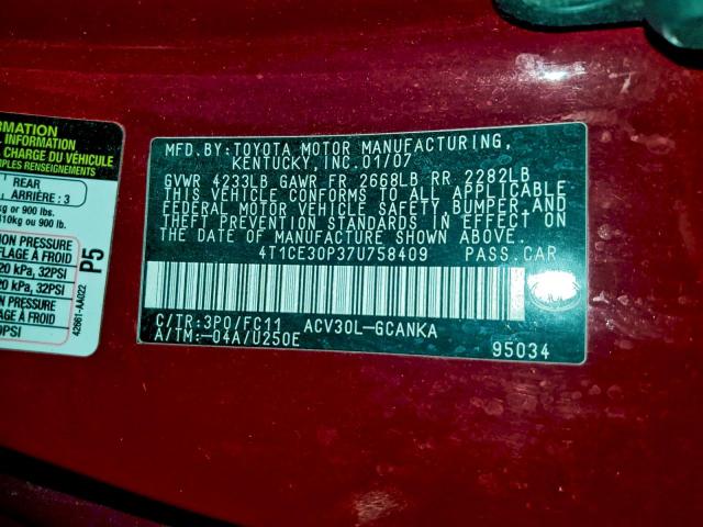 Toyota Camry Se Image 8