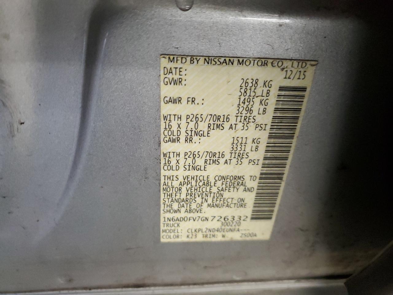 Nissan Frontier Sv Image 10